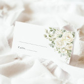 Sage Green White Floral Watercolor Wedding Name プレイスカード