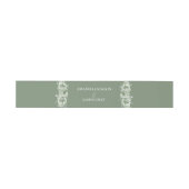 Sage Green White Floral Wedding 招待状ベリーバンド (フラット)