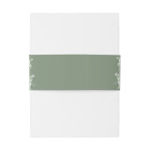 Sage Green White Floral Wedding 招待状ベリーバンド (裏面例)