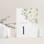Sage Green White Floral Wedding Table Numbers