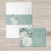 Sage Green & White Floral Wedding | Thank you Card サンキューカード