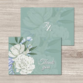 Sage Green & White Floral Wedding | Thank you Card サンキューカード