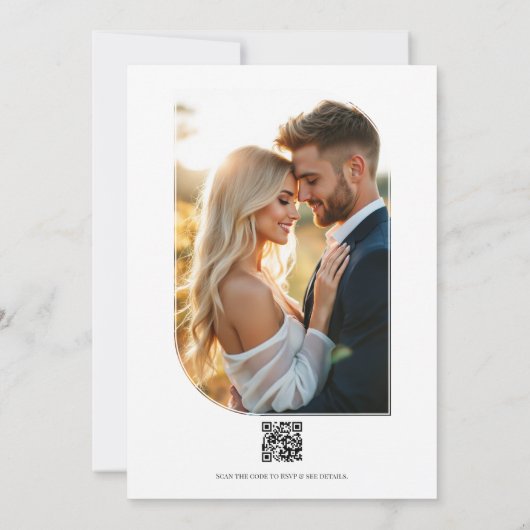 Sage Green, White & Gold Floral Wedding 招待状 (裏面)