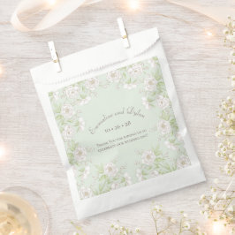 Sage Green White Rose Wedding フェイバーバッグ