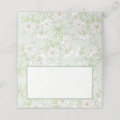 Sage Green White Rose Wedding プレイスカード (外部開封)