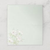 Sage Green White Rose Wedding プレイスカード (外部開封)