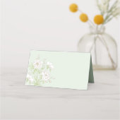 Sage Green White Rose Wedding プレイスカード (正面)