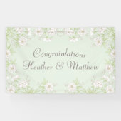 Sage Green White Rose Wedding 横断幕 (横)