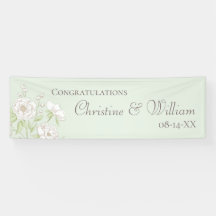 Sage Green White Rose Wedding