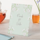 Sage Green White Rose Wedding Cards Gift Sign 台座サイン (インサイチュ)