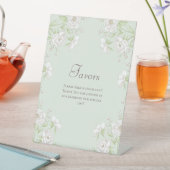 Sage Green White Rose Wedding Favors Sign 台座サイン (インサイチュ)