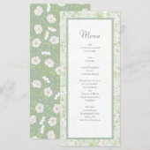 Sage Green White Rose Wedding Menus メニュー (正面/裏面)