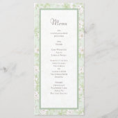 Sage Green White Rose Wedding Menus メニュー (正面)