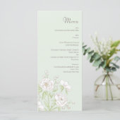 Sage Green White Rose Wedding Menus メニュー (スタンド正面)