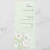 Sage Green White Rose Wedding Menus メニュー (正面)