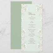 Sage Green White Rose Wedding Menus メニュー (正面/裏面)