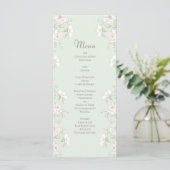 Sage Green White Rose Wedding Menus メニュー (スタンド正面)