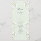 Sage Green White Rose Wedding Menus メニュー (正面)