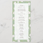 Sage Green White Rose Wedding Programs メニュー (裏面)