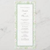Sage Green White Rose Wedding Programs メニュー (正面)