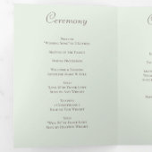 Sage Green White Rose Wedding Programs 三つ折りプログラム (内部最初)