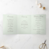 Sage Green White Rose Wedding Programs 三つ折りプログラム (内部)