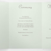 Sage Green White Rose Wedding Programs 三つ折りプログラム (内部中)