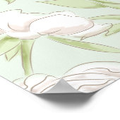 Sage Green White Rose Wedding Seating Chart ポスター (角)