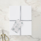 Sage Green White Roses Floral Thank You Wedding ギフトタグ (より糸付き)