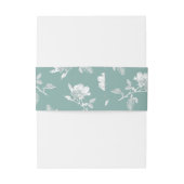 Sage Green White Roses Floral Wedding 招待状ベリーバンド (裏面例)