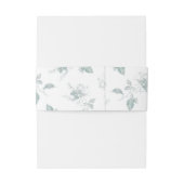 Sage Green White Roses Minimalist Wedding 招待状ベリーバンド (裏面例)
