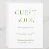 Sage Green & White Wedding Guest Book Sign (正面)