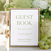 Sage Green & White Wedding Guest Book Sign