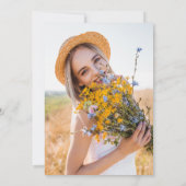 Sage Green Wildflower花びら&プロセッコ写真 招待状 (裏面)