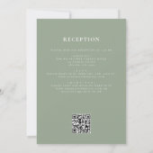 Sage Green Wildflower All In One QR Code 結婚's 招待状 (裏面)