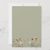 Sage Green Wildflower Baby in Bloom Baby Shower 招待状 (裏面)