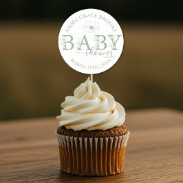 Sage Green Wildflower Baby Shower ラウンドシール