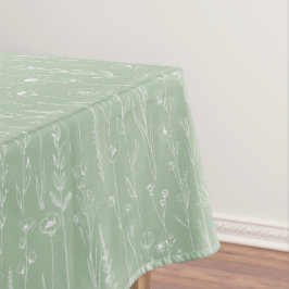 Sage Green Wildflower Baby Shower Tablecloth テーブルクロス