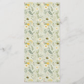Sage Green Wildflower Bee Custom Baby Shower メニュー (裏面)