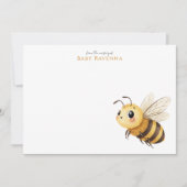 Sage Green Wildflower Bee Custom Name Nursery  ノートカード (正面)