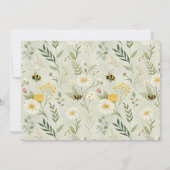 Sage Green Wildflower Bee Custom Name Nursery  ノートカード (裏面)