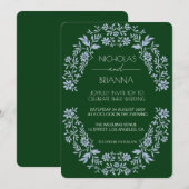 Sage Green Wildflower Bohemian Wedding Invitation 招待状 (正面/裏面)