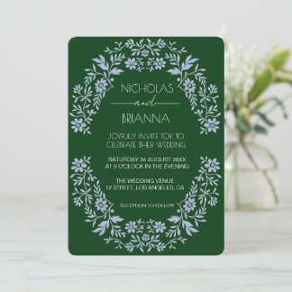Sage Green Wildflower Bohemian Wedding Invitation 招待状