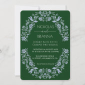 Sage Green Wildflower Bohemian Wedding Invitation 招待状 (正面)