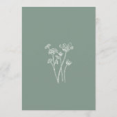 Sage Green Wildflower Bridal Shower Gift Bingo 招待状 (裏面)