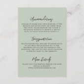 Sage Green Wildflower Floral Wedding Details エンクロージャーカード (裏面)