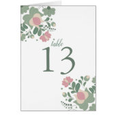 Sage Green Wildflower Folk Wedding Table Card (正面)