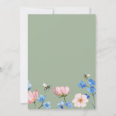Sage Green Wildflower Gender Reveal Invitation 招待状 (裏面)