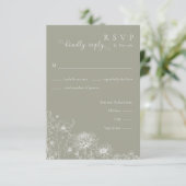 Sage Green Wildflower RSVP Card Wedding Insert エンクロージャーカード (スタンド正面)