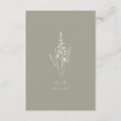 Sage Green Wildflower RSVP Card Wedding Insert エンクロージャーカード (裏面)